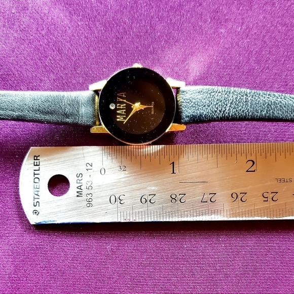 VTG MARTA Quartz Watch - Leather Band - Rhinestone Accent main image 9